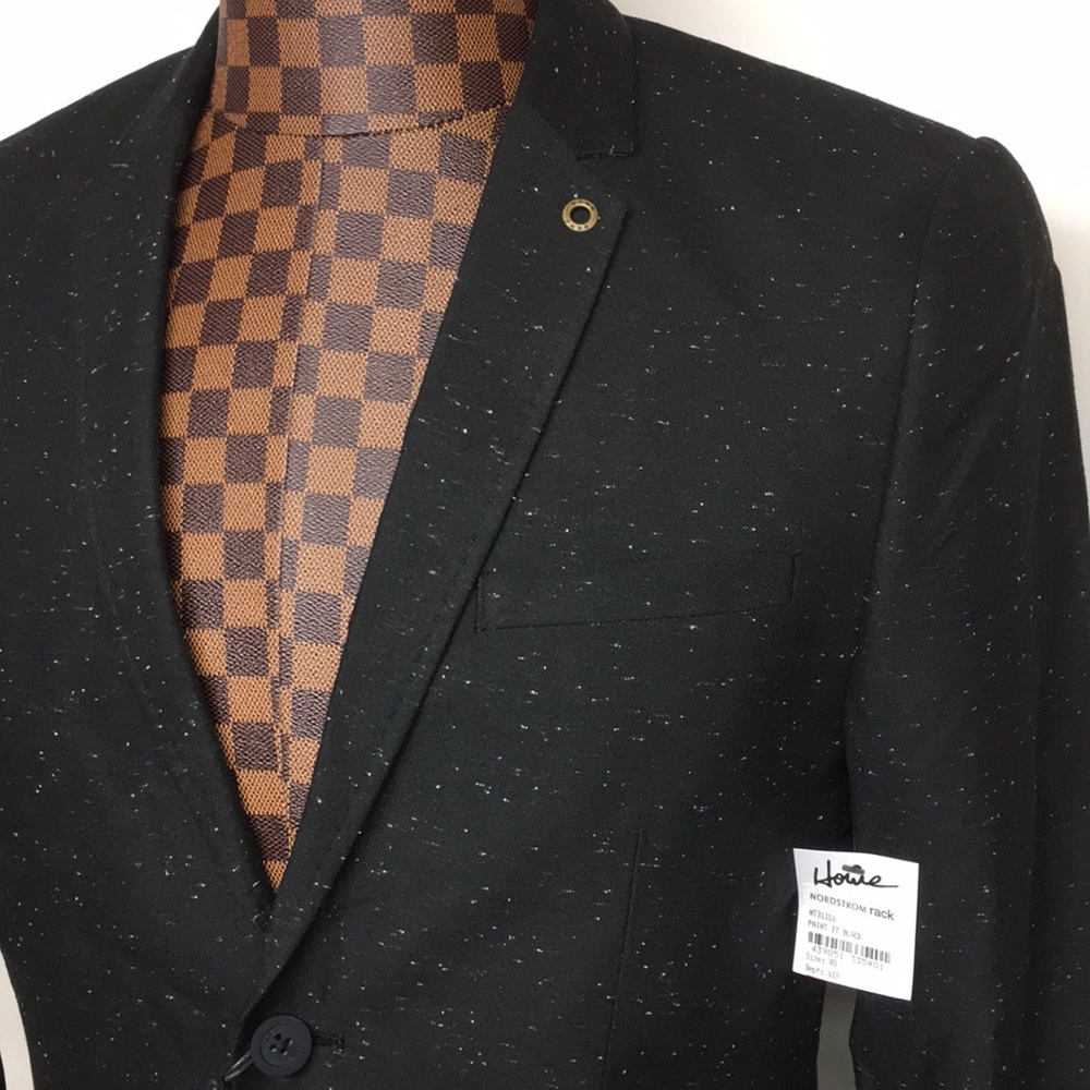 Howe-Black Seamed Marled Knit Blazer 40R NWT - Picture 3 of 7